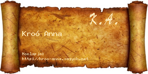 Kroó Anna névjegykártya