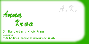 anna kroo business card